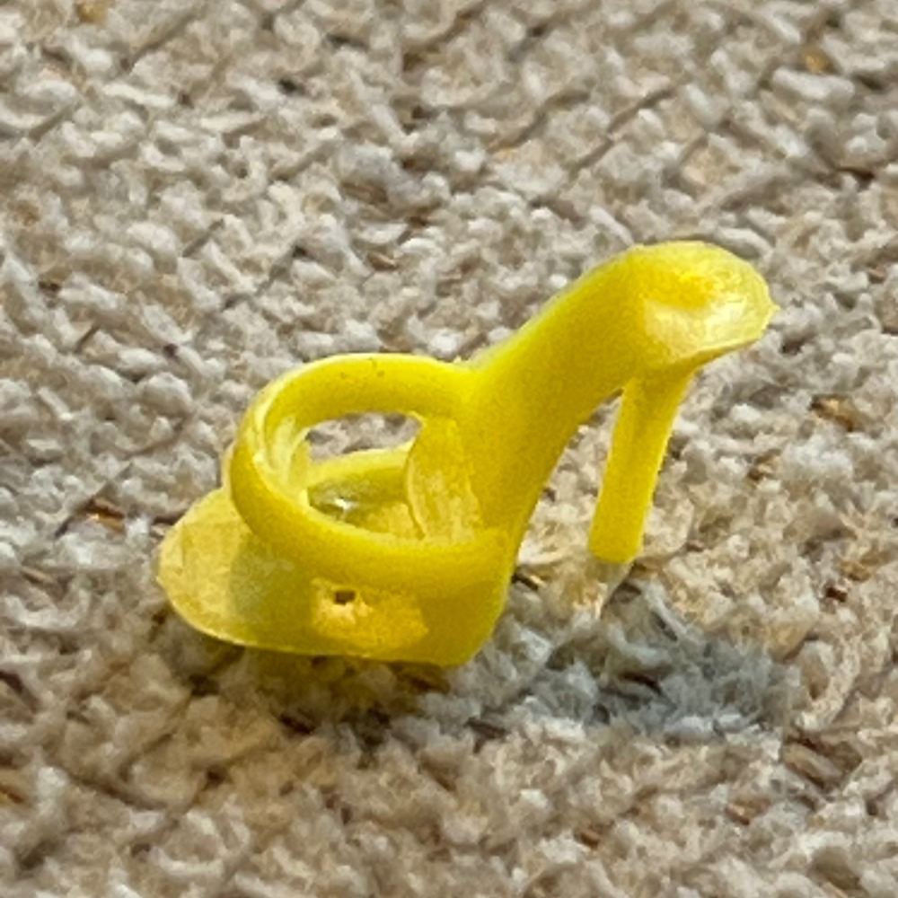 Vintage Barbie Yellow Slide Sandal High Heel Replacement Doll Shoe Single